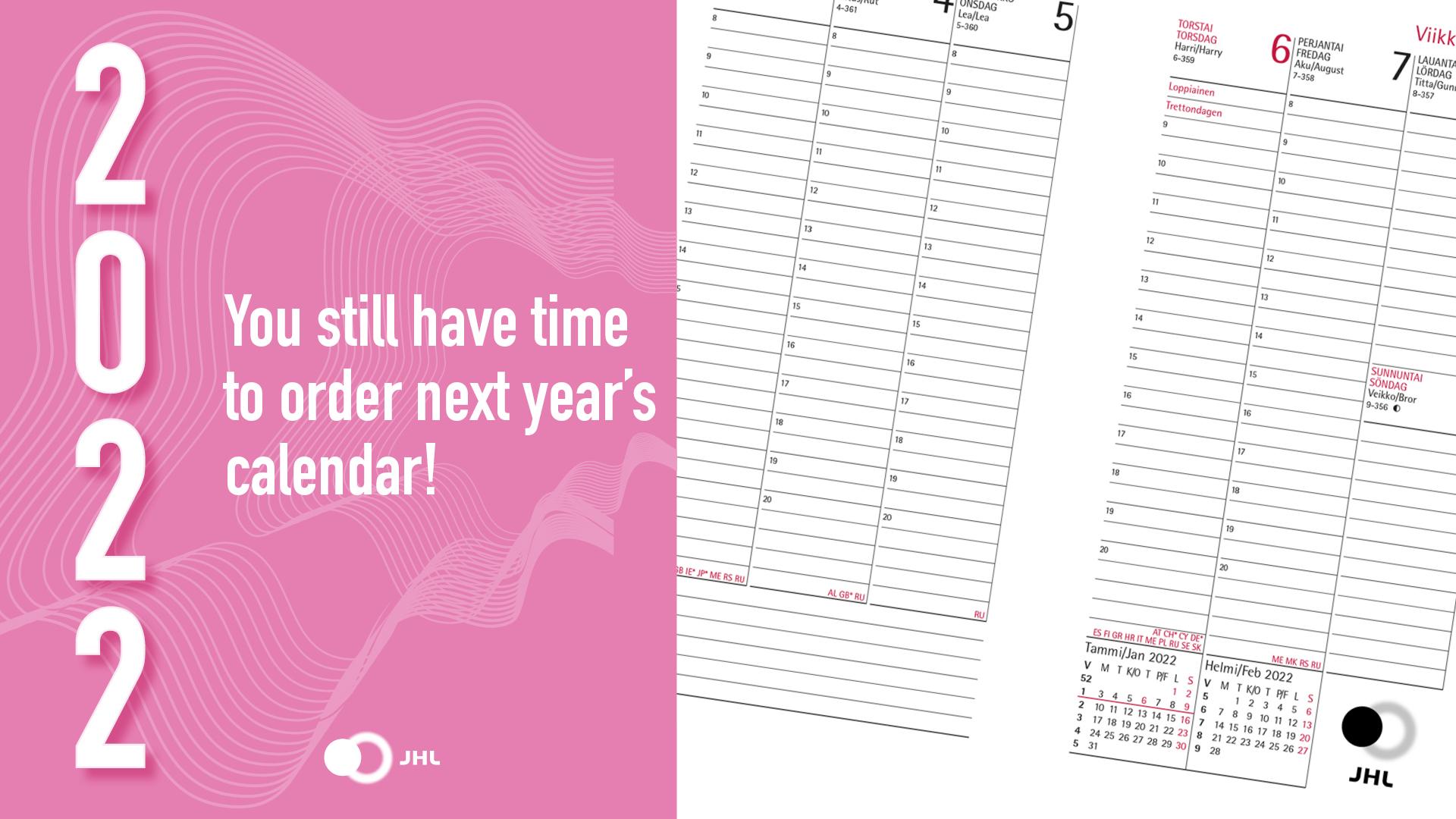 Nyt on aika tilata JHL:n kalenteri ensi vuodelle: hoida tilaus oitis  omaJHL:ssä - Ammattiliitto JHL