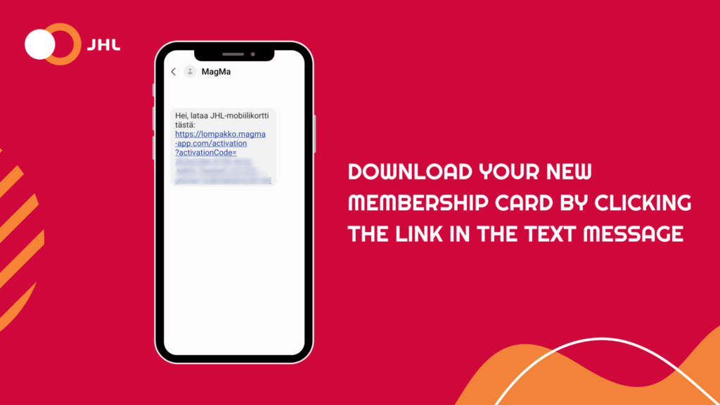 Text "Download your new membership card by clicking the link in the text message."